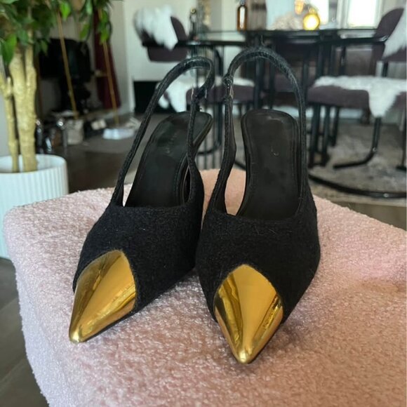 Tweed Slingback Mule Heels - Pointed Toe - 8.5 - Picture 2 of 5